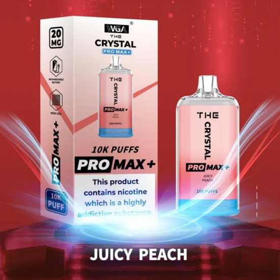 Juicy Peach by WGA Crystal Pro Max Plus 10000 Disposable Vape 